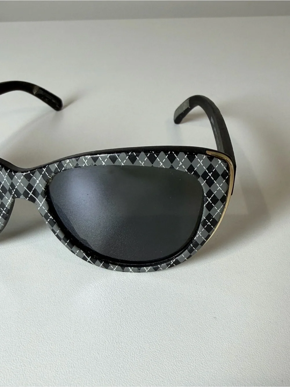 Goodr Women’s Argyle Pattern Chess Black Cat-Eye Sunglasses
